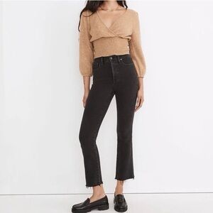 MADEWELL Cali Demi boot jeans washed black raw hems